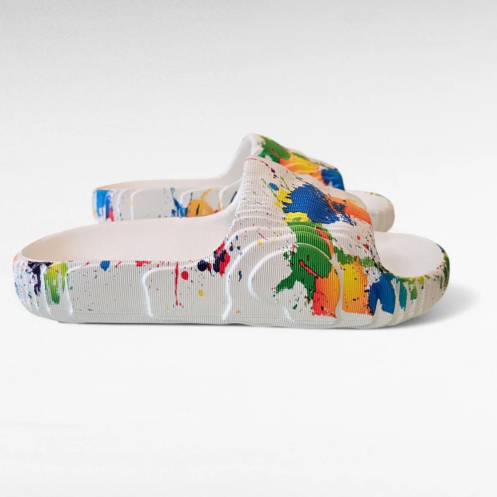 Colorful Paint Splatter Slides Size EU 41/42